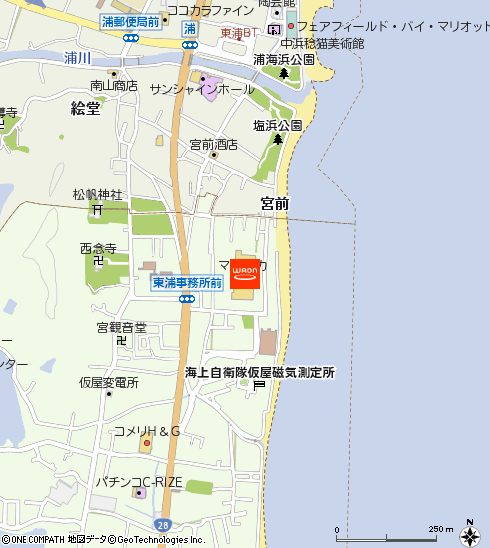 マルナカ東浦店付近の地図